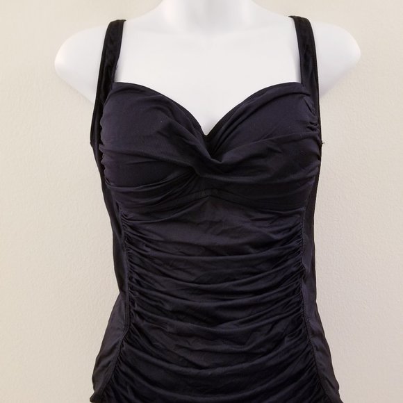 La Blanca Black Tankini Top - Size 10 - Picture 2 of 8